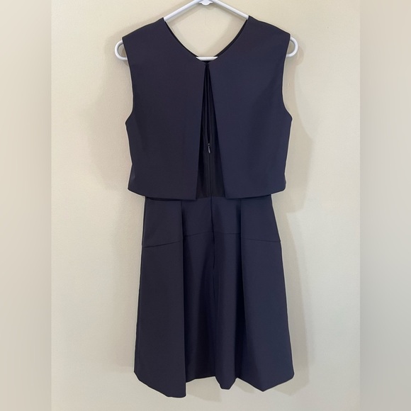 Rebecca Taylor double layer Aline navy dress size 4 sleeveless Classic - Picture 3 of 8